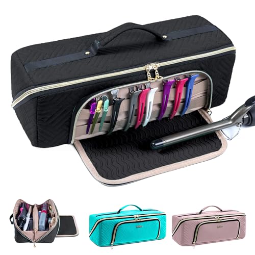 Large Hair Tools Travel Bag with Iron Mat (Style A - Large / Black)