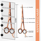 Hair Cutting and Hairdressing Scissors 6.5 Inch (6.5 Inch (Pack of 1) / Rose Gold)