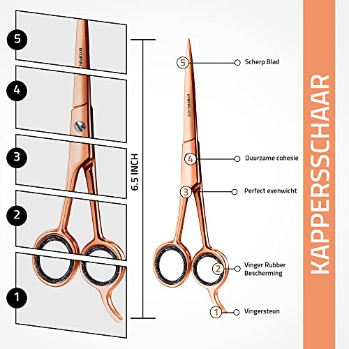 Hair Cutting and Hairdressing Scissors 6.5 Inch (6.5 Inch (Pack of 1) / Rose Gold)
