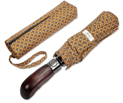 Folding Umbrella Real Wood Handle Pimlico Mustard Navy (Pimlico Mustard Navy)