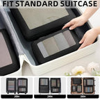 4 Set/6 Set/8 Set Compression Packing Cubes Travel Accessories Expandable Packing Organizers (Square Mesh, 05-Jet Black) (05-Jet Black / Square Mesh)