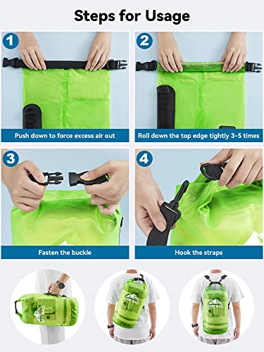 Dry Bag Waterproof Backpack with Phone Case (Lemon Green / 30L)