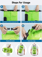 Dry Bag Waterproof Backpack with Phone Case (Lemon Green / 30L)