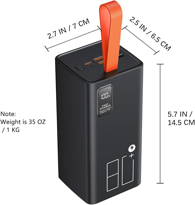80000mAh Power Bank Fast Charging, 30W PD & QC 3.0 High Capacity Portable - Image 3