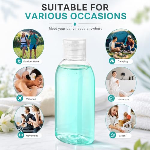 Travel Bottles for Toiletries 6 PCS 3.4oz Plastic Bottles Blank (Blank Clear)