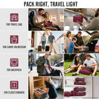 10 Set Packing Cubes for Travel Essentials (12 Wine Red)