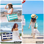 Personalized Gifts for Women Initial Beach Bags for Women (Light Blue)