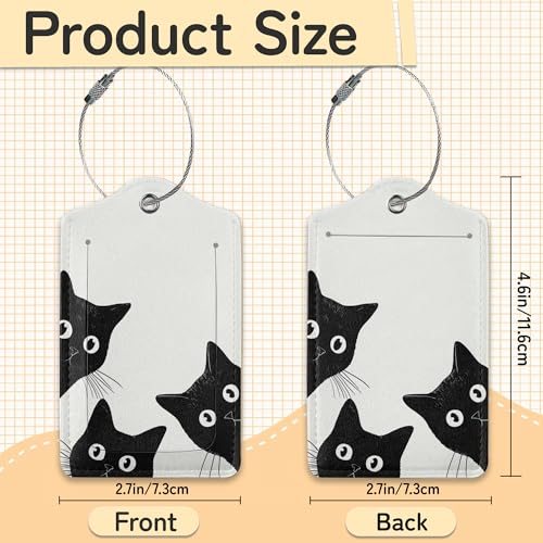 Black Cat Luggage Tag for Suitcase (Black Cat)
