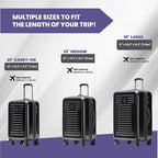 Rails Expandable Hardside Upright Suitcase with 360° Spinner Wheels (Black / Medium Checked)