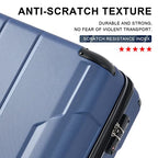 28" Expandable Checked Luggage Hardshell Suitcase with TSA Lock (Blue Single / 28 Inch)