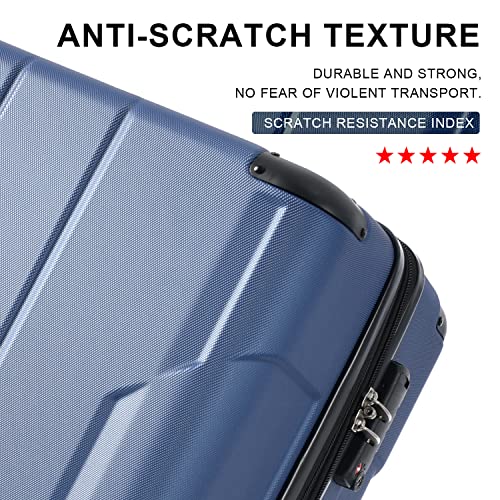 28" Expandable Checked Luggage Hardshell Suitcase with TSA Lock (Blue Single / 28 Inch)