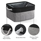 Storage Basket for Organizing (Black&Grey / Medium -13.8Lx9.8Wx6.7H)