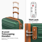 Luggage Sets with Spinner Wheels (6 piece set / GREEN-BROWN)