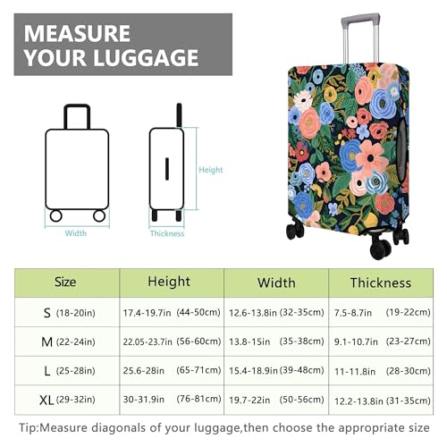 Travel Luggage Cover Suitcase Protector Fits 18 (Flower-2 / S(18-20in))