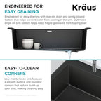 Black 33 in Single Bowl Drop In Granite Kitchen Sink KGD (Single Bowl Drop In Sink / Black)