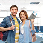 Passport Holder for Travel Essentials (gray / Magnetic Clasp)