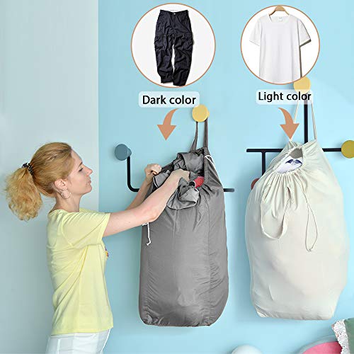 Washable Laundry Bags with Handles (Beige & Grey)