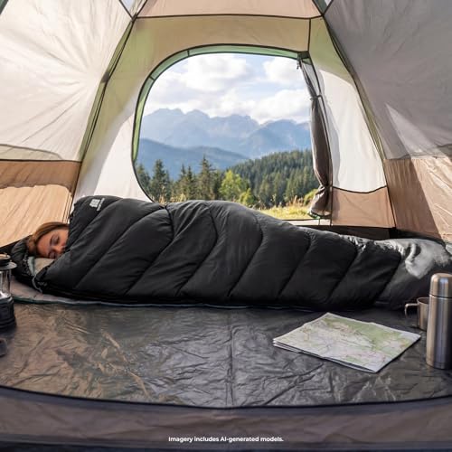 Cold Weather Sleeping Bags for Adults (Black-5.3lb)