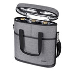 3 Bottle Wine Cooler Bag Carrier for Travel (Grey)