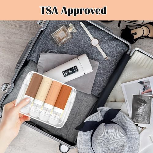 Travel Bottles for Toiletries 3oz (17Pack / Apricot)