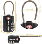 2 Pack TSA Approved Travel Combination Cable Luggage Locks - Image 2