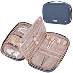 Travel Jewelry Case Organizer (Aegean-Blue / Medium)