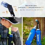 Collapsible Water Bottles TPU Soft Flask Running Bottles BPA (250ml/8.45oz with Straws - Pack of 2)