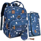 Diaper Bag Backpack with Portable Changing Pad (Blue Sea Squad)