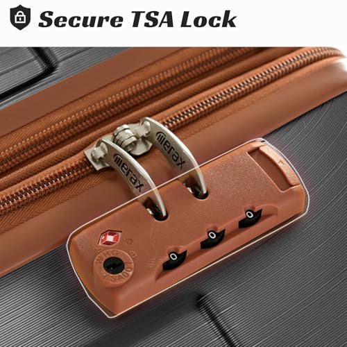 6 Piece Luggage Set (Black Brown / 6-Piece Set)