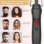 Electric Hot Comb Hair Straightener Heat Pressing Comb Curling Flat Iron Curler Hair Straightener Brush for Natural Black (Black-3-gear)