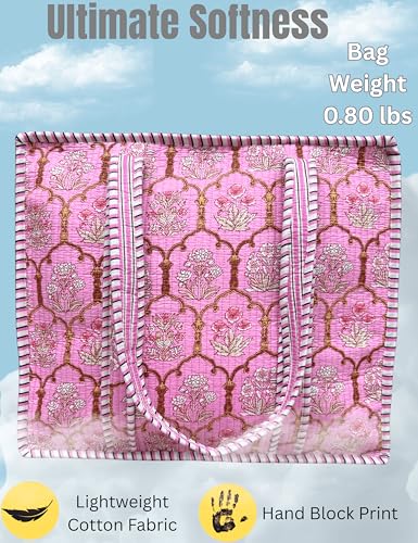 100% Cotton Quilted Tote Bag For Women (Violet Kiss Georgia Clay Floral Print)