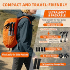 Collapsible Trekking Poles for Hiking (Black)