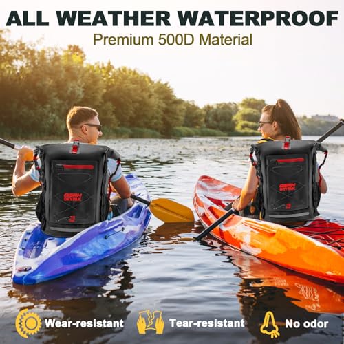 Waterproof Backpack Dry Bag 25L (Black Red / 85L)