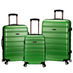 Melbourne Hardside 3 Piece Expandable Spinner Wheel Luggage Set (Green / 3 Piece (20"/24"/28"))
