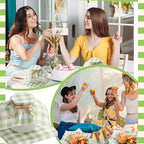 100 Pcs Green Checkered Wax Paper Sheets for Food Wrapping (Green, White / Green Checkered)