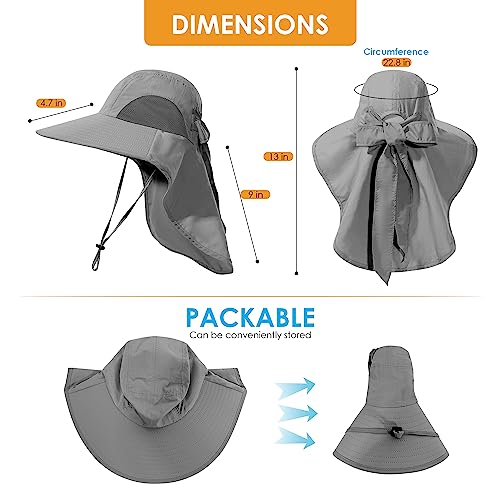 Womens Sun Hat UV Protection (One Size / Drak Grey)