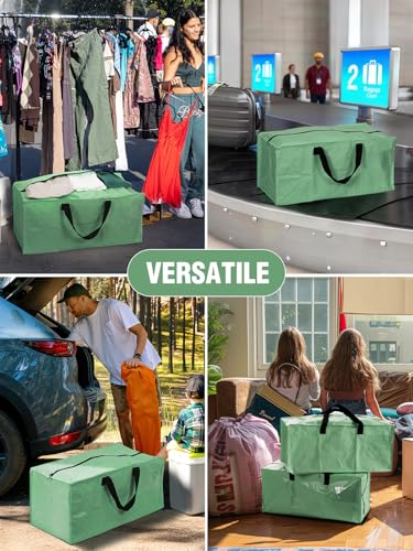 1 Pack Extra Large Moving Bags with Backpack Straps & Handles (Green / 1 Pack)
