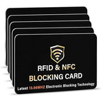 5 Pack RFID Blocking Card for Credit Debit ID Card (Black)