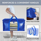8 Pack Oversized Moving Bags with Reinforced Handles (8-Pack / Blue-window)