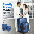 Patented Connecting Hard Shell 2 Piece Luggage Set (Midnight Blue / 2-Piece Set)