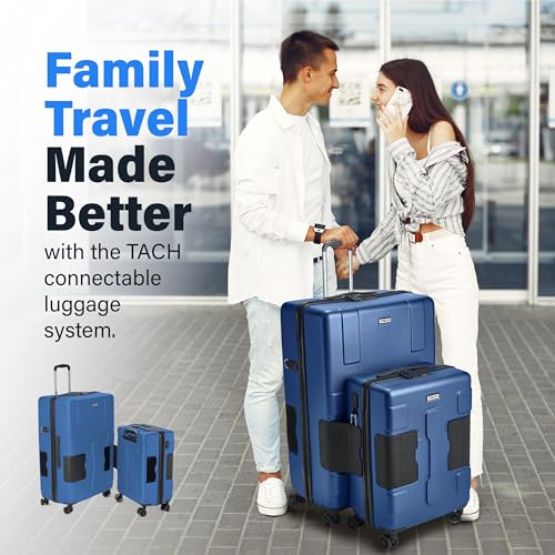 Patented Connecting Hard Shell 2 Piece Luggage Set (Midnight Blue / 2-Piece Set)