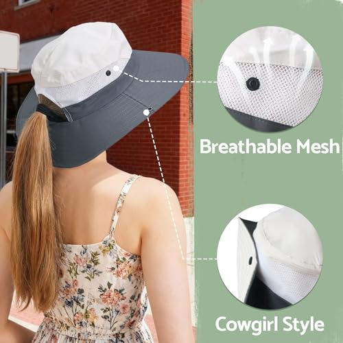 Ponytail Sun Hats for Women UPF 50+ Pure Beige (One Size / Pure Beige(ponytail Hole))