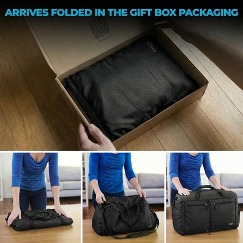 Travel Duffle Bag for Women & Men. Duffel Bag for Traveling & Camping (80L / All Black)
