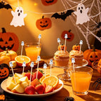 100 Pieces Halloween Toothpicks Boo Ghost Cocktail Picks (Ghost)