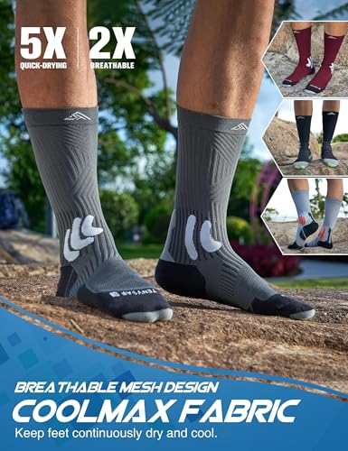 Coolmax Compression Running Socks：20 (9-13 / A-white Grey Black)
