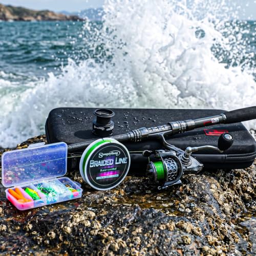 Fishing Rod Combos with Telescopic Fishing Pole Spinning Reels Fishing Carrier Bag for Travel Saltwater Freshwater Fishing (6.89 ft / A-fishing Full Kits With Carrier Case)