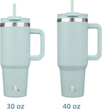 40 oz Tumbler with Handle and 2 Straws, 2 in 1 Lid Insulated Water Bottle - Image 3