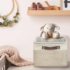 15" x 11" Large Fabric Storage Bin (Beige / Large - 15" x 11" x 9.5")