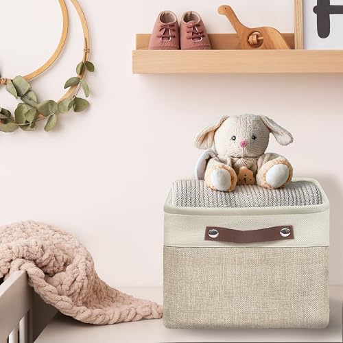 15" x 11" Large Fabric Storage Bin (Beige / Large - 15" x 11" x 9.5")