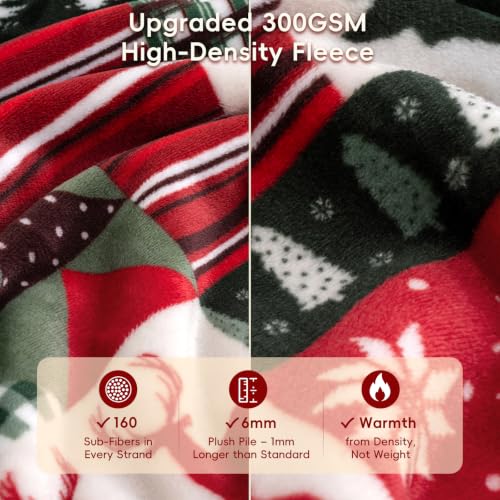 Christmas Fleece Blanket King (Christmas Plaid / King(108" X 90"))